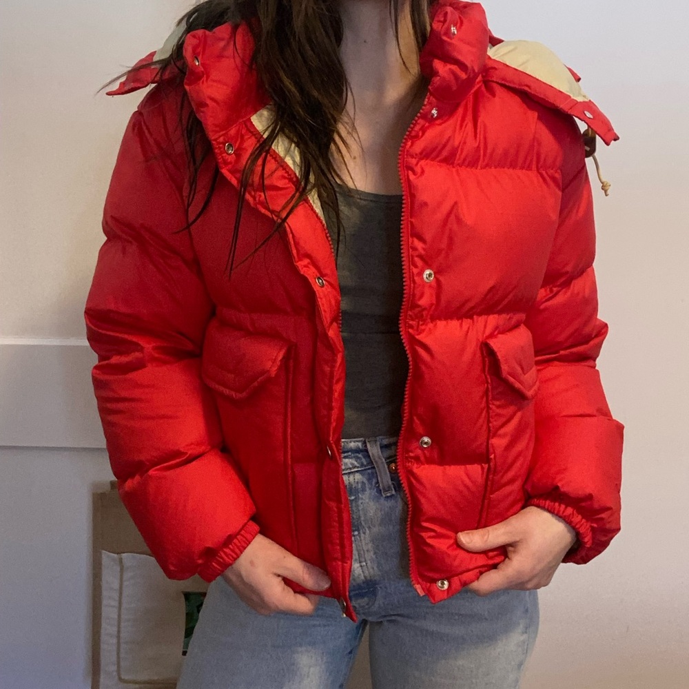 The North Face 1971 Sierra Cropped Red Puffer Jacket